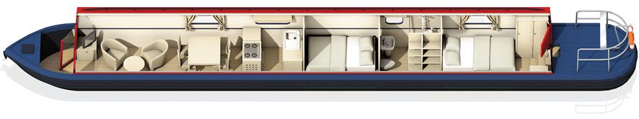 Duchess 4 floorplan - 58ft, 2 bedrooms, sleeps 2-4